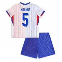 Camiseta Francia Jules Kounde #5 Segunda Equipación Replica Eurocopa 2024 para niños mangas cortas (+ Pantalones cortos)